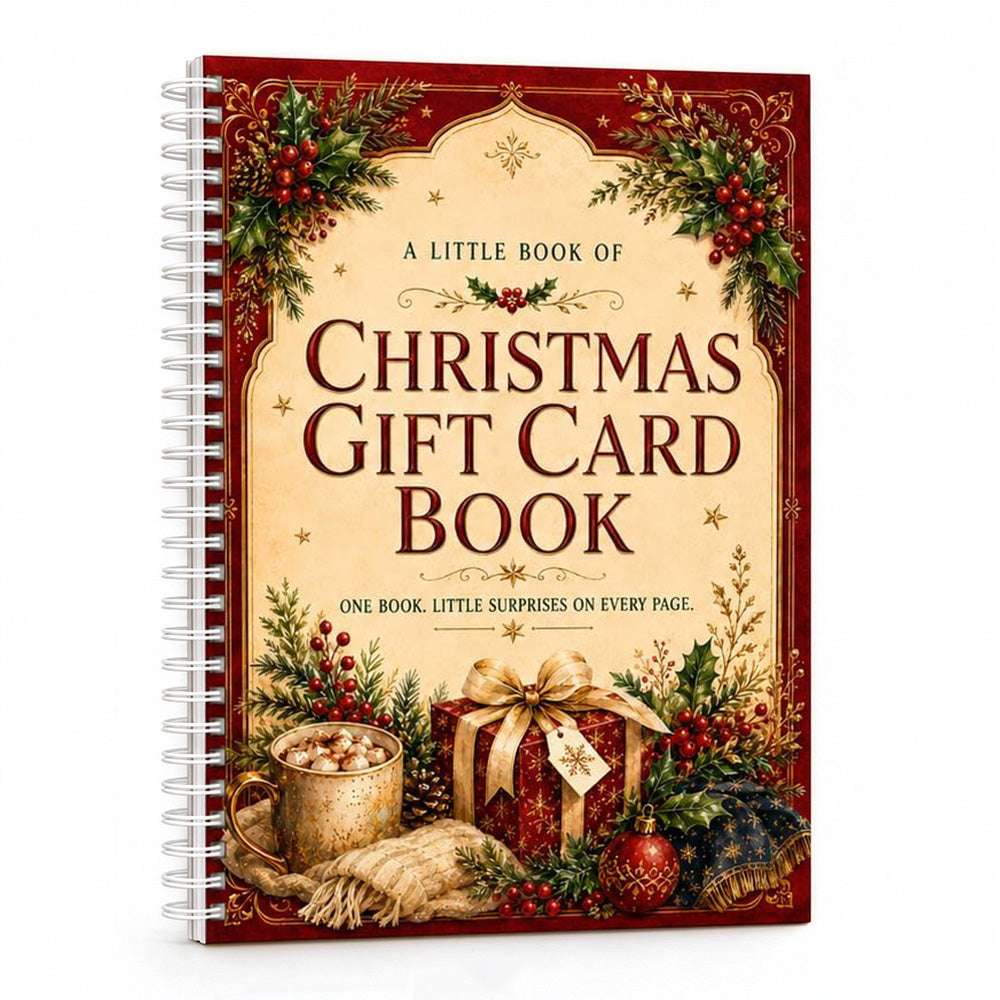 DIY Christmas Gift Card Book with Spiral Binding and Handwritten Notes
