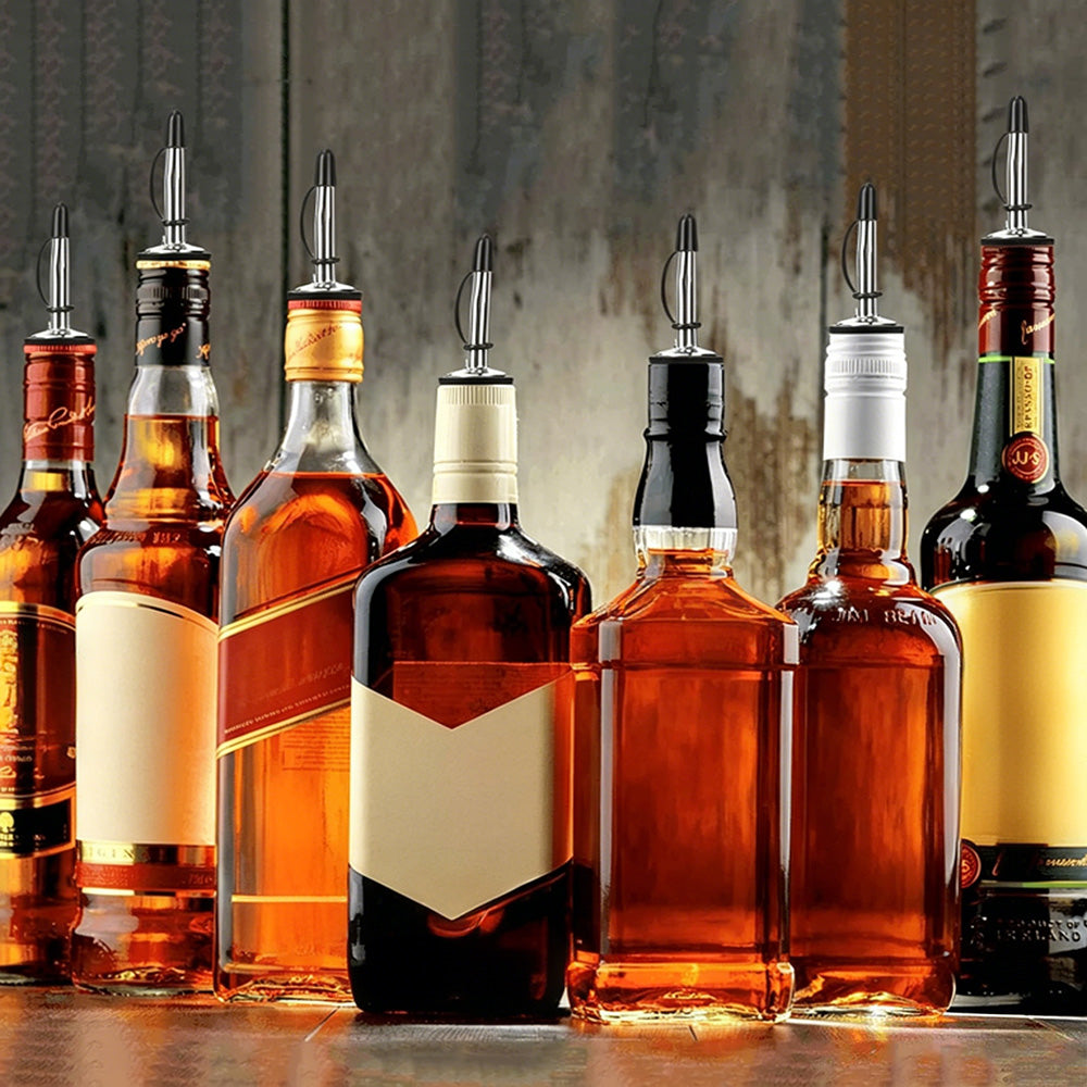 12Pcs Stainless Steel Non Drip Wine Pourers with Dust Caps