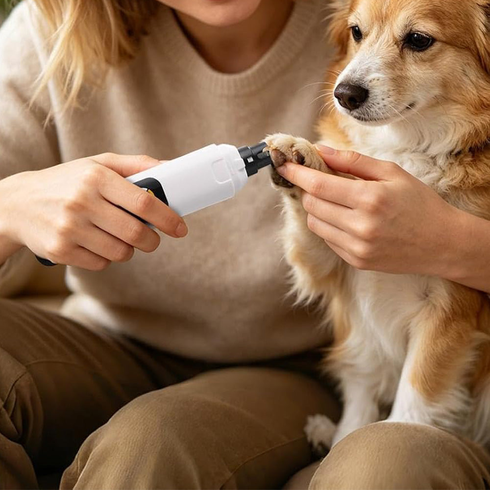 Dog Nail Grinder with 6 Speed Modes LED Lights Electric Pet Nail File for Cats Dogs