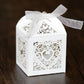 2X 50 Pack Laser Cut Pearl Paper Candy Favor Boxes with Ribbons