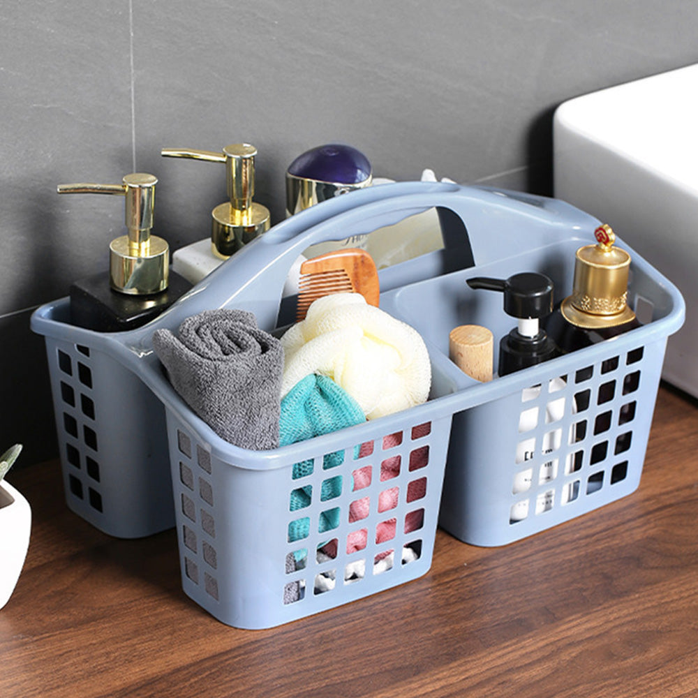 4 PCS Shower Caddy with Handle 3 Compartments Plastic Organizer Basket for Bathroom Kitchen