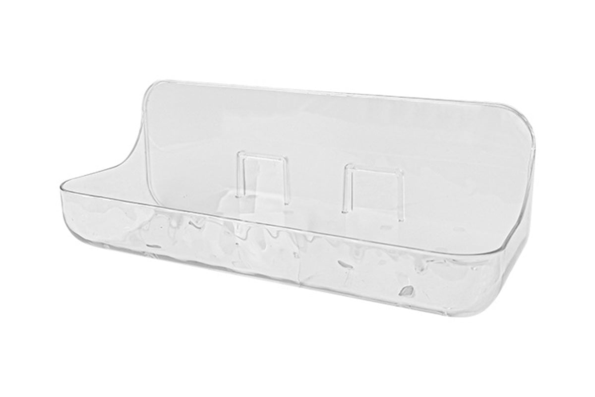 2Pcs Acrylic Adhesive Shower Caddy No Drill Wall Mount Organizer Storage Shelf