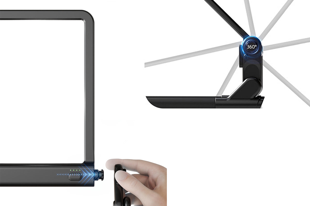 Neck Hanging 5X Magnifying Glass with 3 Color Dimmable LED Light Rechargeable Hands-Free Wearable Reading Magnifier