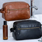 PU Toiletry Bag for Men Large Travel Wash Bag Shaving Water-Resistant