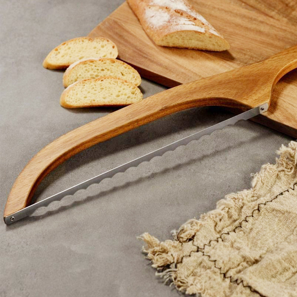 Single-Serrated Bread Bow Knife Slicer with Protective Cover