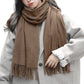 Oversized Unisex Polyester Shawl Wrap Scarf in Solid Colors
