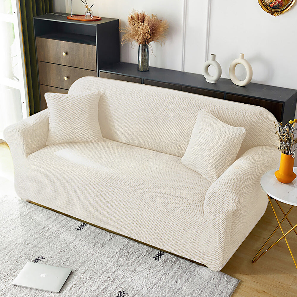 Elastic Full-Cover T-Shaped Jacquard Universal Sofa Slipcover for 1-4 Seater
