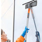 2 in 1 Window Squeegee Window Cleaner Kit with 2 Microfiber Cloths-4-Section Pole