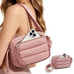Crossbody Bag Lightweight Down-Feel Large Capacity for Commute Travel Sports