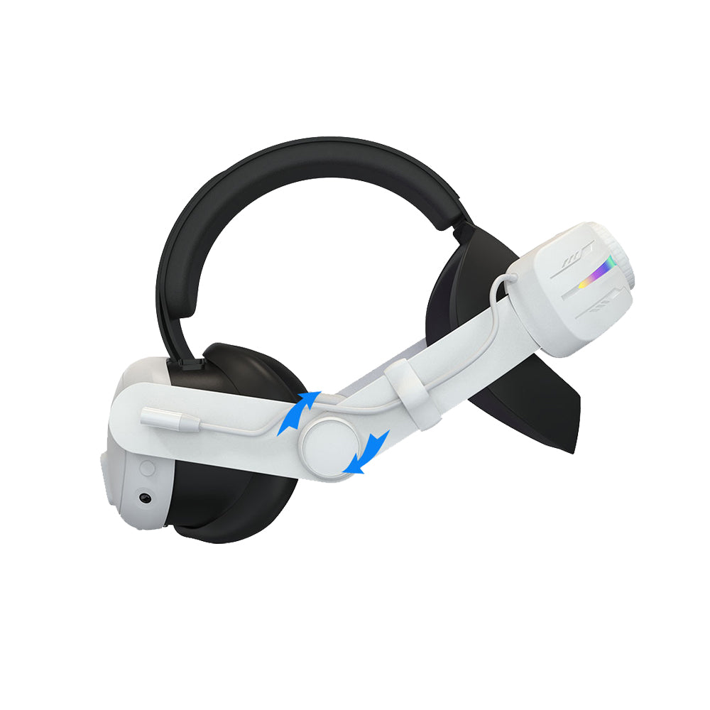 Adjustable RGB Head Strap with 8000mAh Battery for Meta Quest 3 VR  Headset Elite Strap