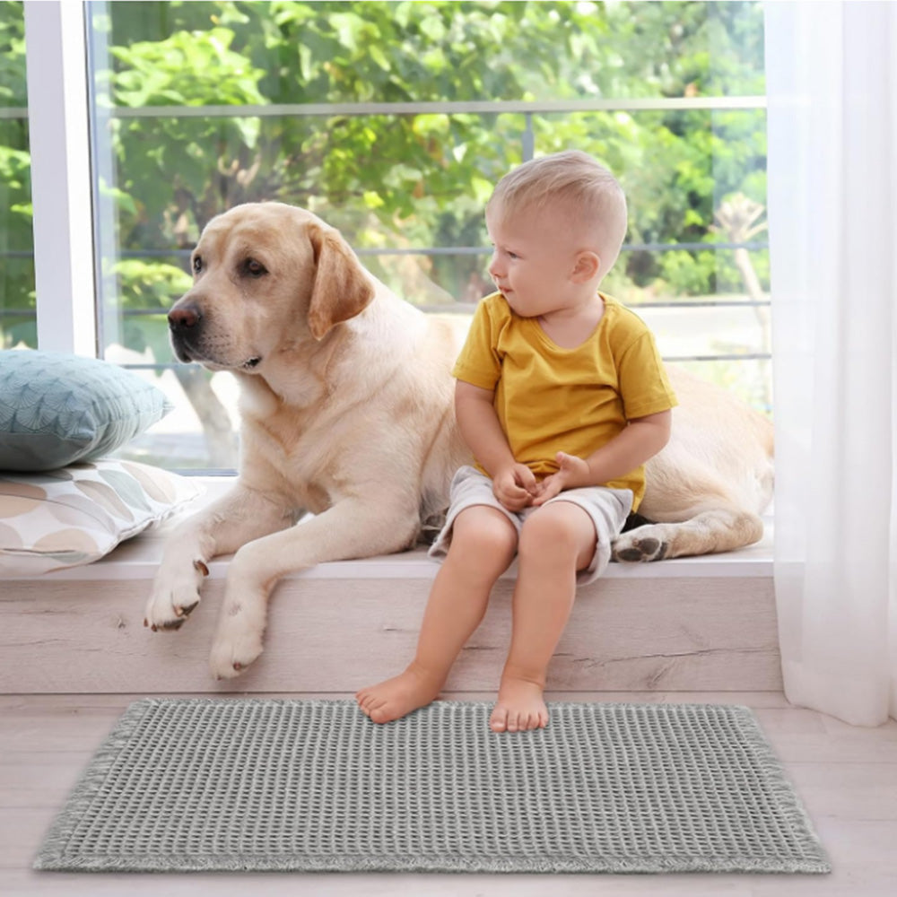Waffle Bath Mat Cushioned Non Slip Bathroom Rug for Floor Standing Mat