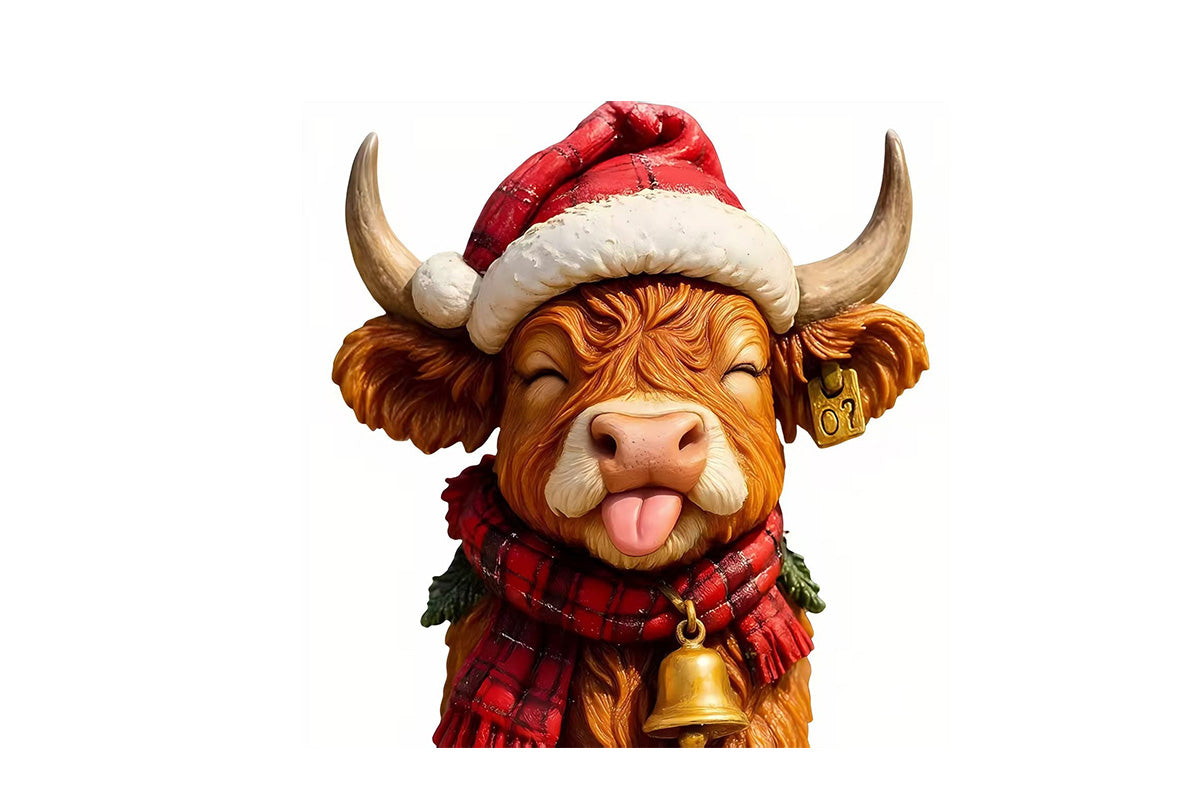 2D Highland Cow Advent Calendar 24 Days Christmas Countdown Calendar for Xmas Tree