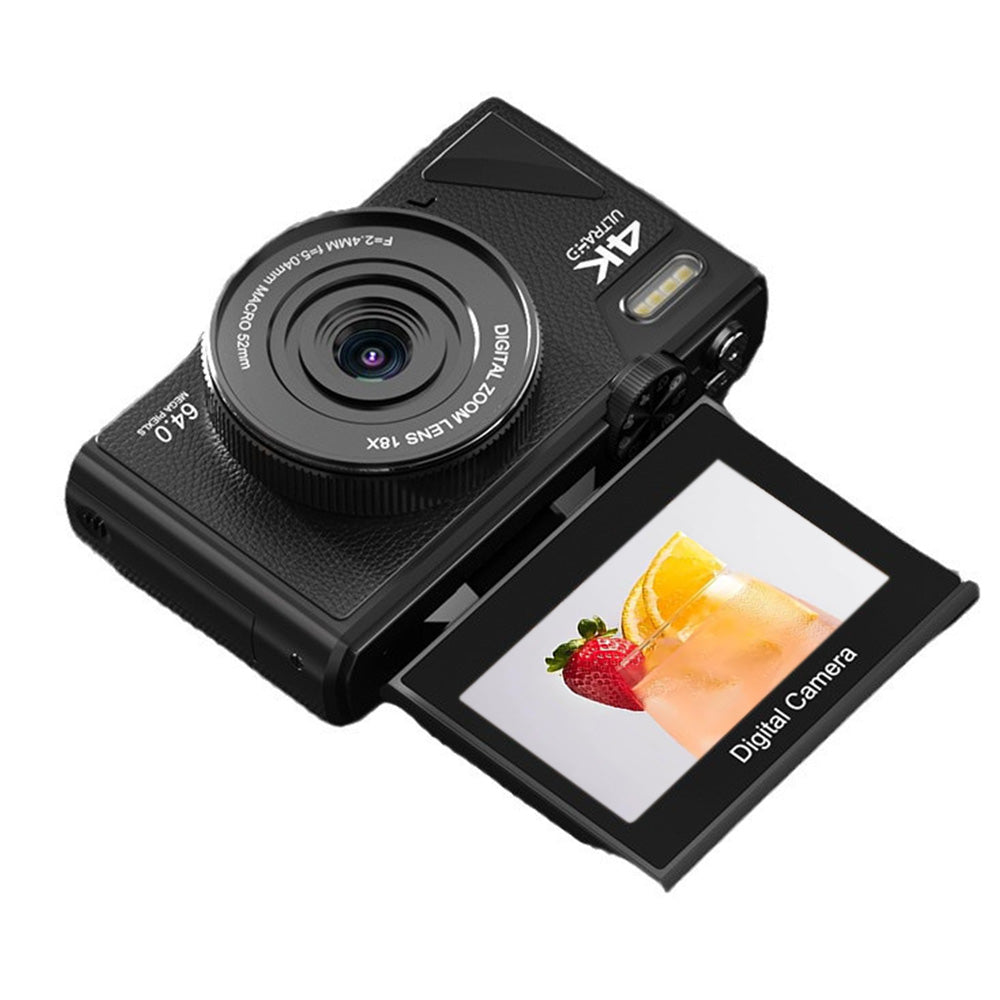 Digital Camera with 180 Degree Flip Screen WiFi Vlogging Camera with 64G TDF Card