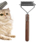 Large 2-Sided Undercoat Rake For Dogs And Cats Pet Grooming Brush Dematting Comb