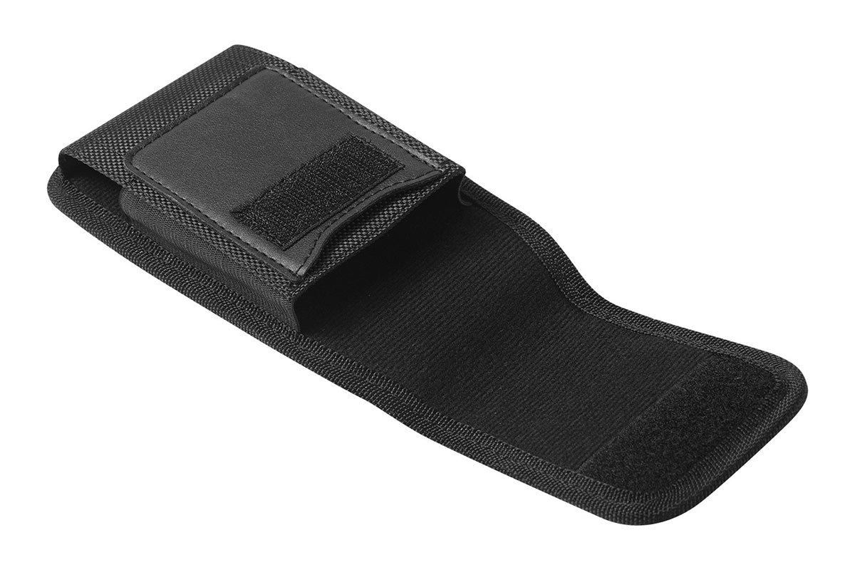 Universal Black Oxford Cloth Phone Waist Pouch with Belt Clip and Card Holder Compatible with Most Smartphones