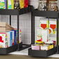 2Pcs Pull Out Storage Organizer Under Sink Shelf with 8 Hooks for Home Use