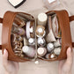 PU Leather Travel Cosmetic Bag with Handle