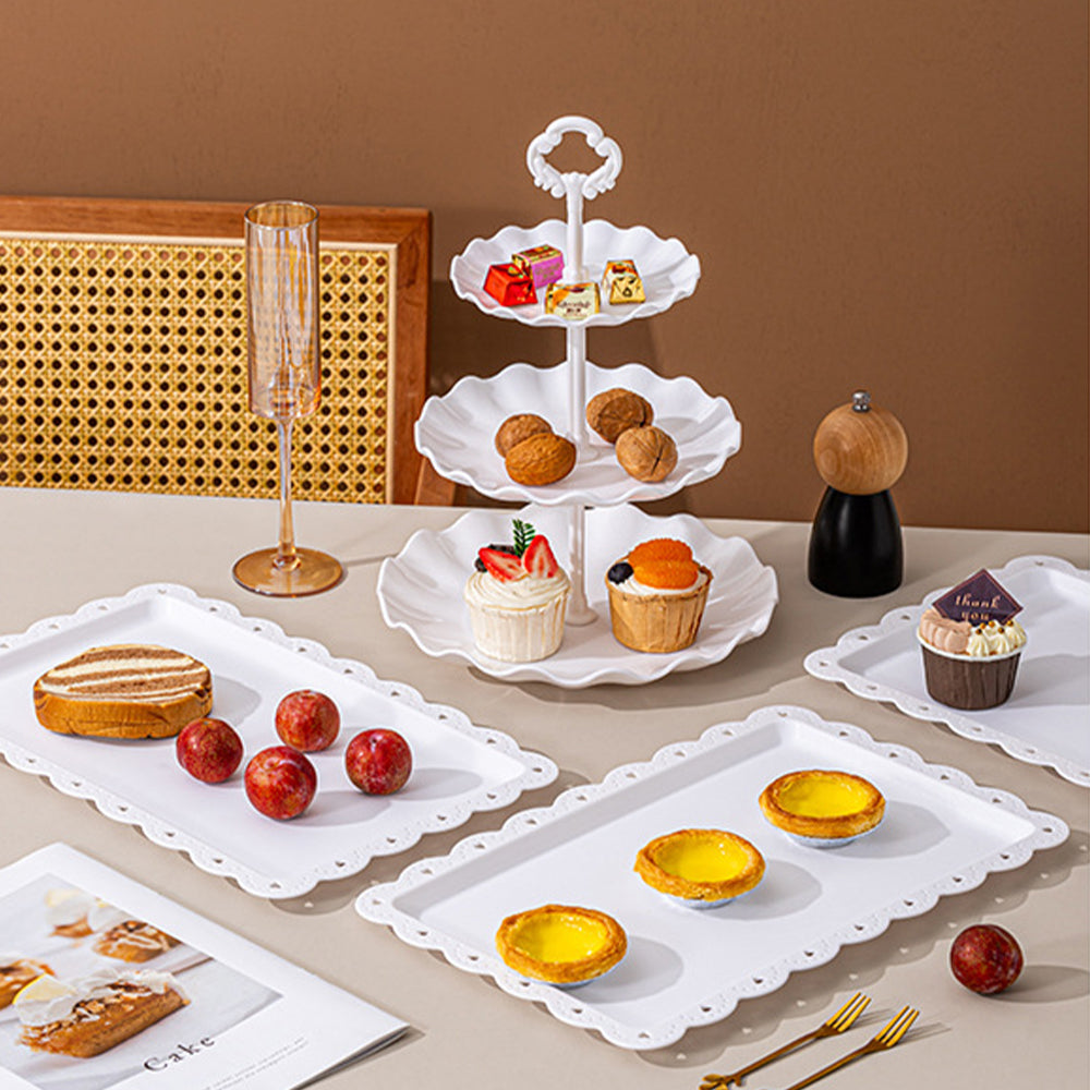 Cake Stand Set with 6 Tiered Cupcake Stands 4 Square Trays for Party Wedding Dessert