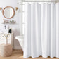 Waffle Weave Water Resistant Shower Curtain with 12 Rustproof Rings-White