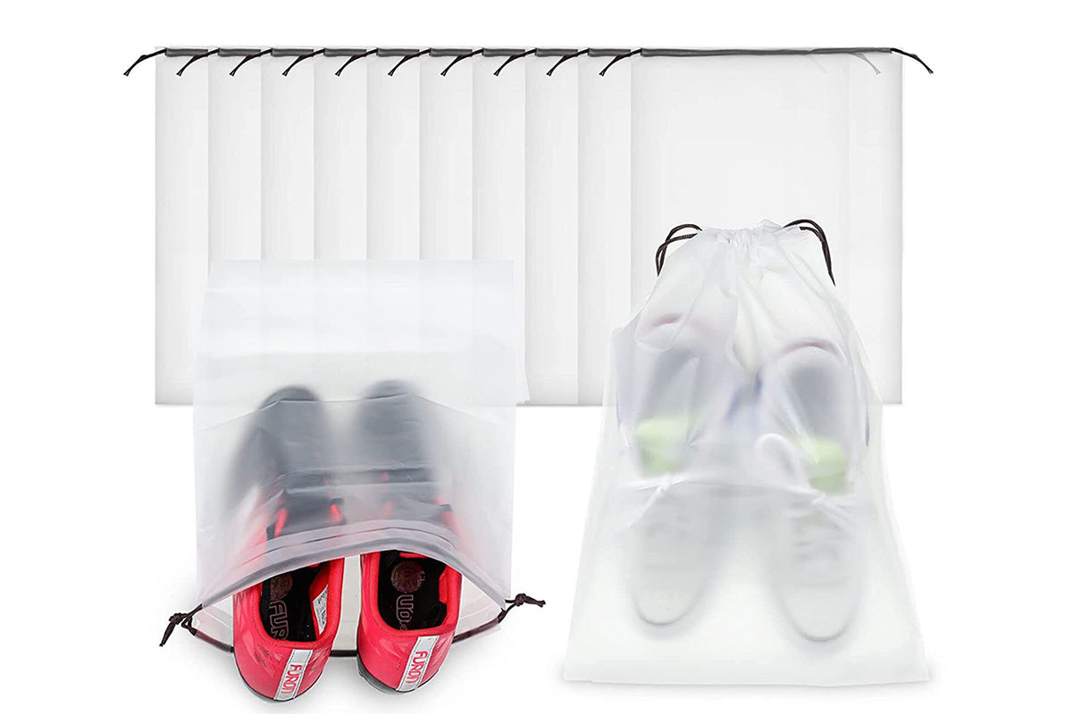 Clear Shoe Bags for Travel Waterproof Dustproof Drawstring Shoe Bags for Packing