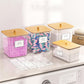 4Pcs Clear Laundry Storage Containers with Airtight Wooden Lids