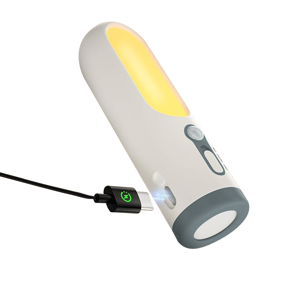 2Pcs Rechargeable Motion Sensor LED Night Light with Portable Flashlight