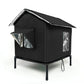 Cat House Indoor Outdoor Insulated Shelter for Small to Medium Cats-Black