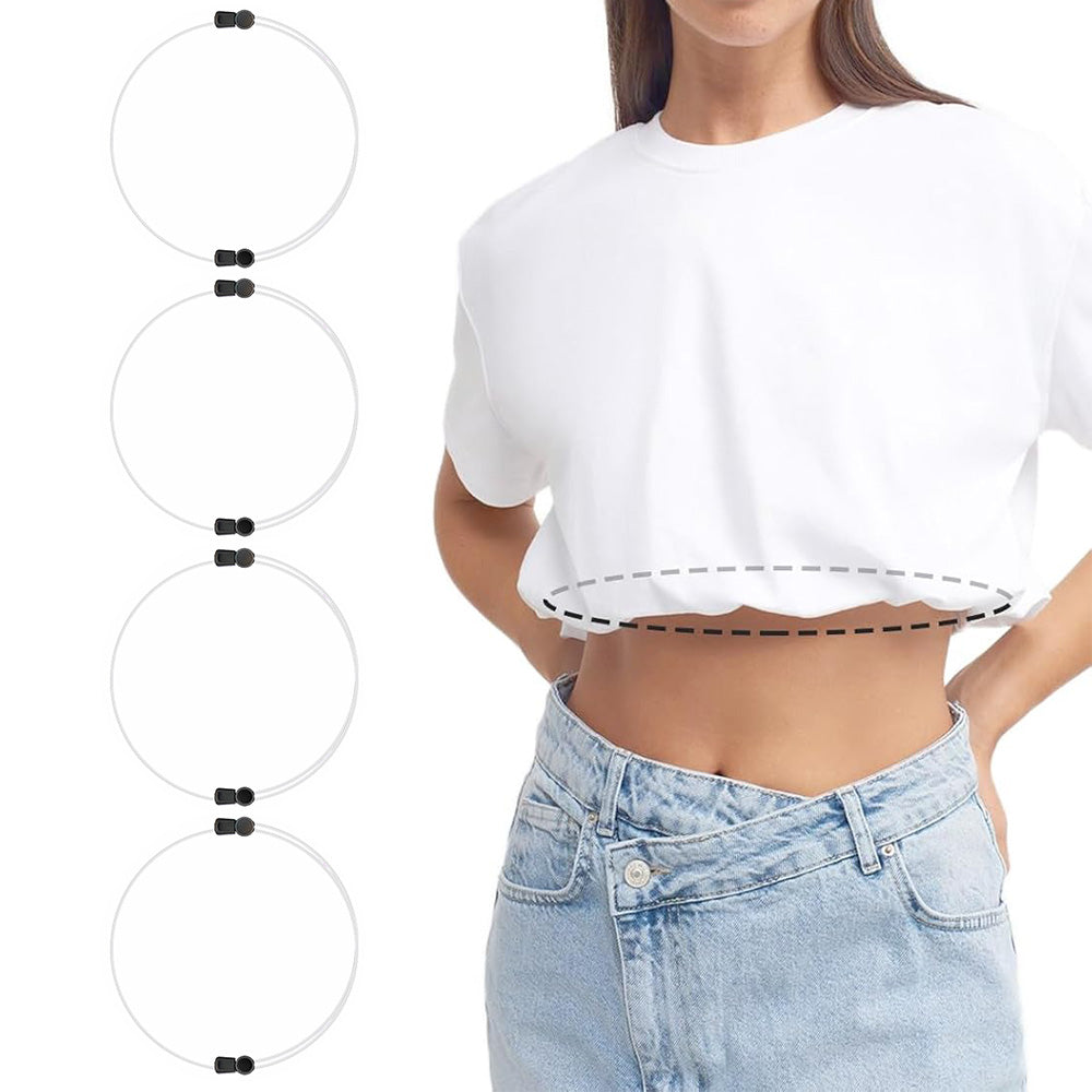 4Pcs Shirt Tuck Band Women Elastic Belts Tucking Shirts Sweater Cropping Belt