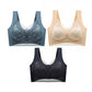 3Pcs Women V Neck Floral Lace Seamless Bra