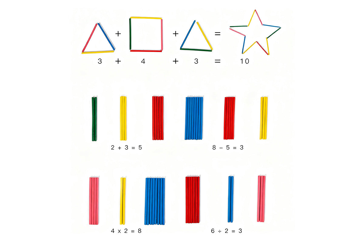 Wooden Abacus for Math with Counting Sticks Number Alphabet Cards Educational Toy