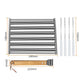 Stainless Steel Hot Dog Grill with Wooden Handle and 4 BBQ Skewers
