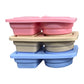 3Pcs Reusable Silicone Snack Container with Lid Dual Compartment Food Box for Salad