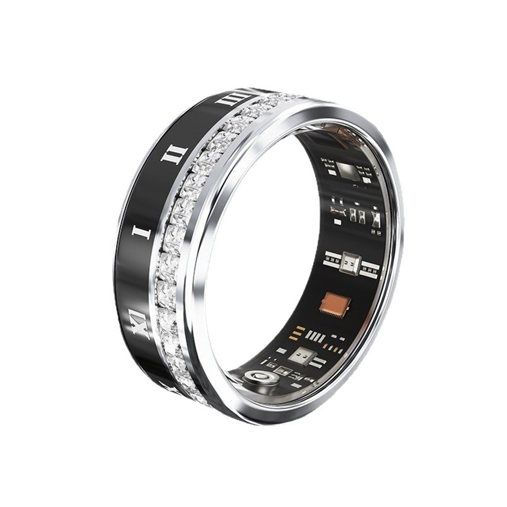 Smart Fitness Ring Health Rings Fitness Tracker Ring with Heart Rate Sleep Monitoring-Silver