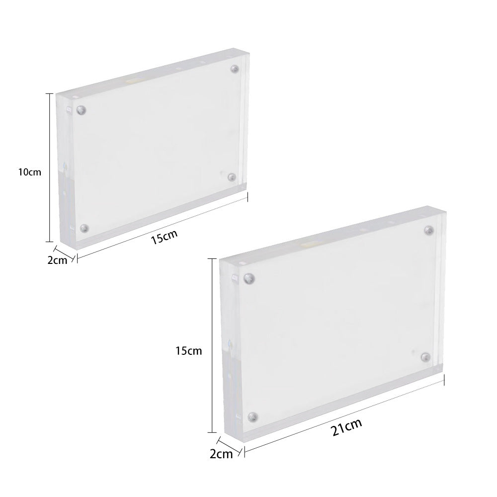 Double Sided Clear Acrylic Photo Frame with 8 Attraction Pieces