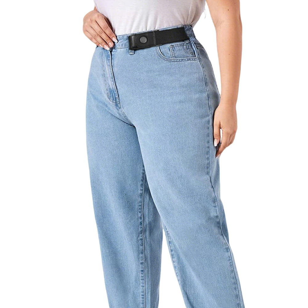 Elastic Belt Side Buckle for Jeans Pants Unisex Adults Adjustable Waistband Stretch