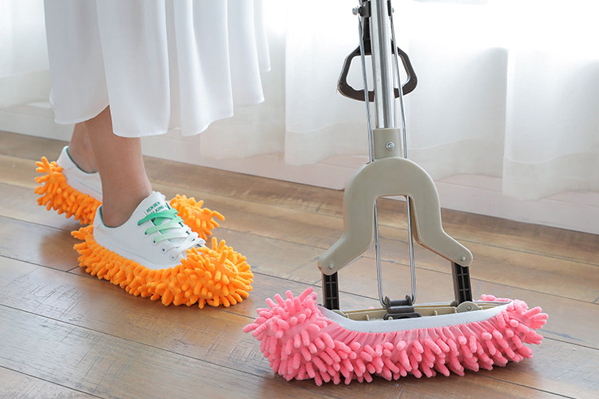 5 Pairs Mop Slipper Shoe Covers Floor Cleaning Foot Socks Washable Reusable