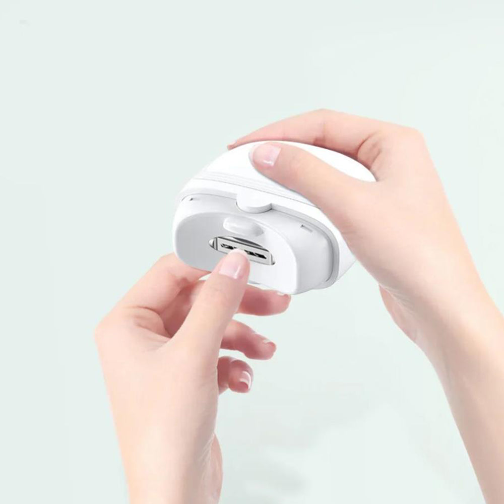 2Pcs Electric Fingernail Clipper with Light USB Rechargeable