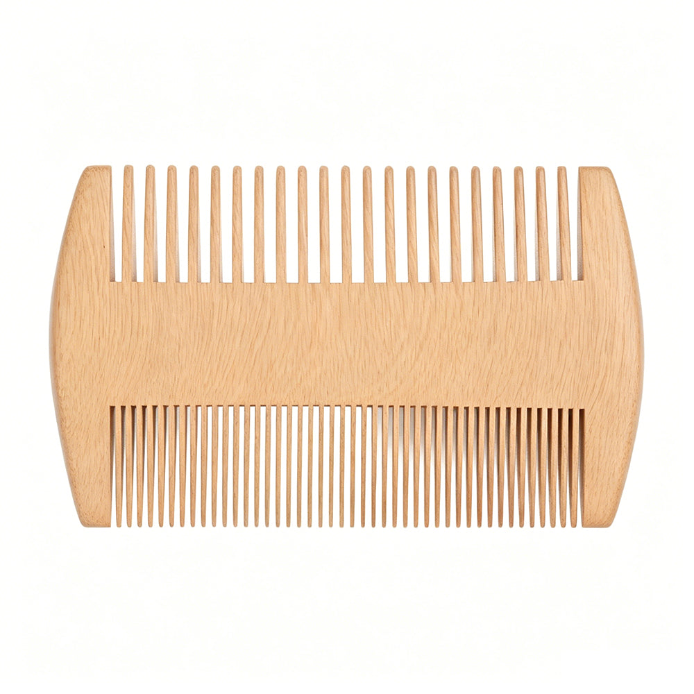 2PCS Double Sided Wooden Beard Comb for Beard Hair Portable Men Mustache Comb for Home Travel