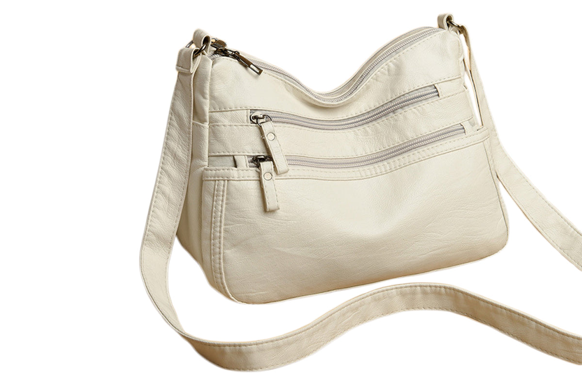 Women's Two-Layer PU Leather Crossbody Bag Shoulder Bag