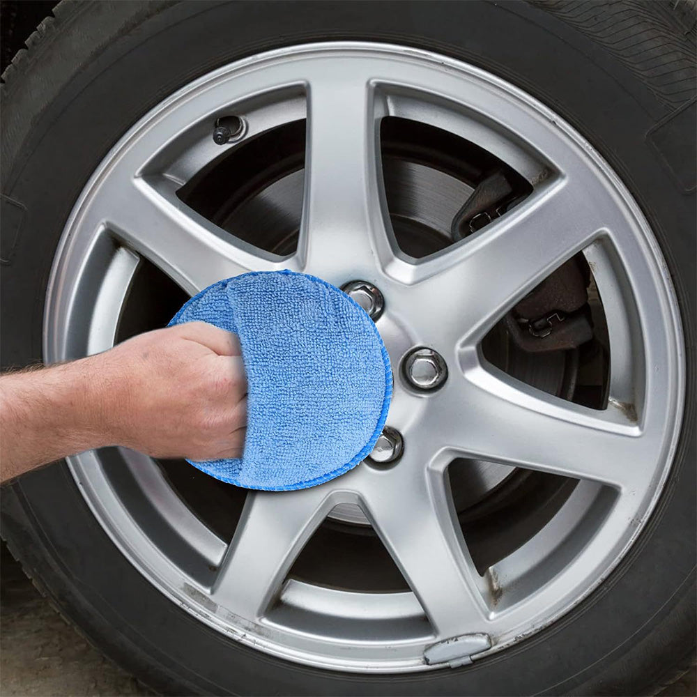 18 Pack 12.7cm Car Wax Applicator Pads Microfiber Sponge for Polishing Cleaning Tire Shine