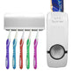 Toothpaste Dispenser and 5 Toothbrush Holder Set Wall Mount Stand