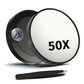 Magnifying Mirror Round Suction Cup Magnifier with Tweezers