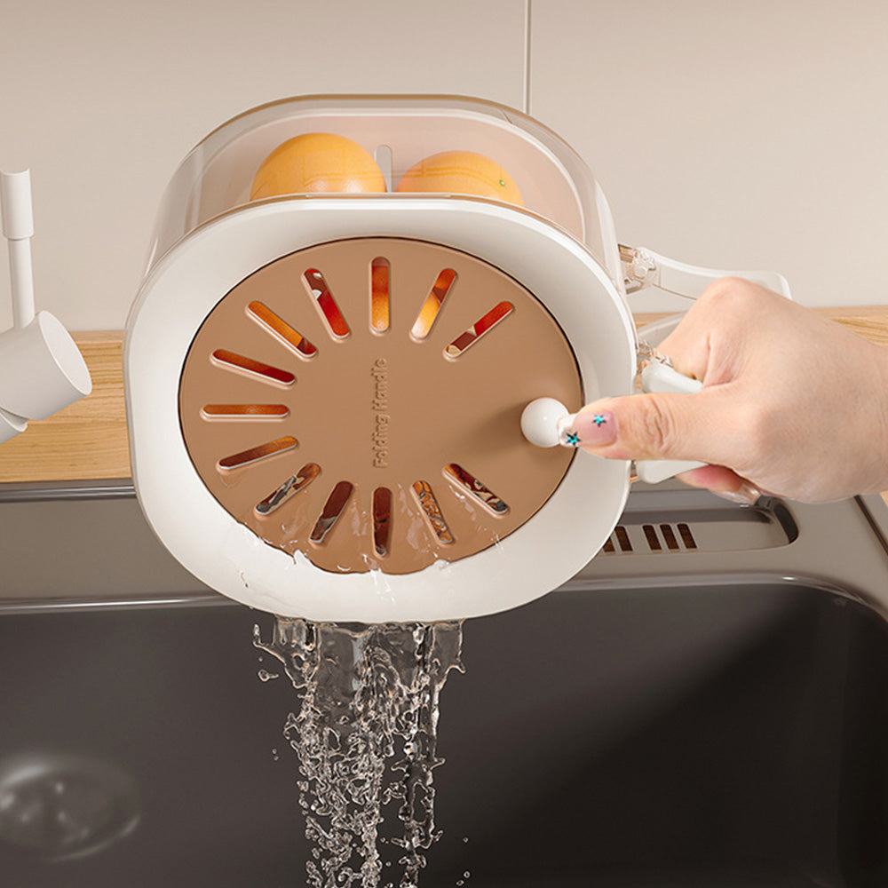 2 in 1 Collapsible Colander and Basin for Washing Draining and Storage