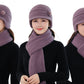 Winter Warm Earflap Hat Scarf Set for Elderly & Middle-Aged Ladies Women