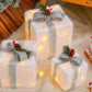 3PCS Christmas Lighted Gift Boxes With 8 Modes For Holiday Indoor Outdoor Decorations