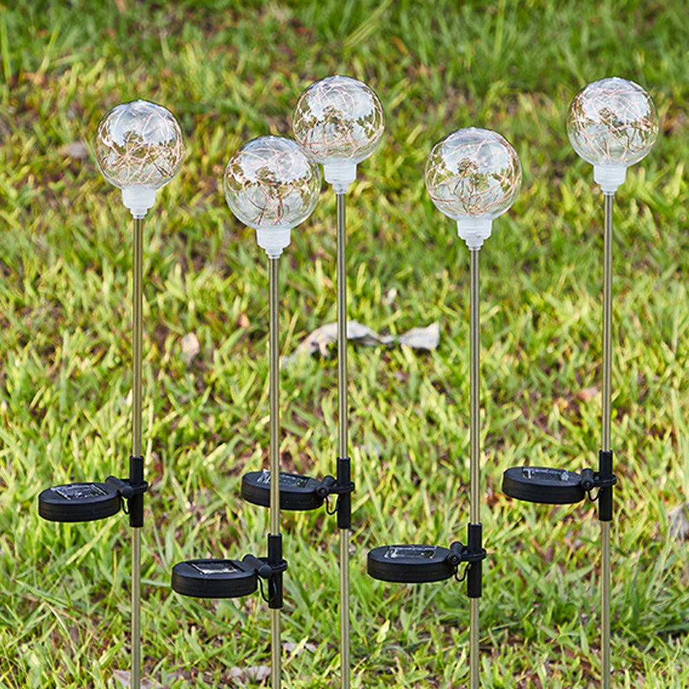 2Pcs Solar Globe Light Water-resistant Outdoor Stake Light