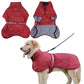 Waterproof Dog Jacket Winter Coat with Buckle and Reflective Strips-Wine Red