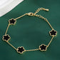 Elegant Clover Charm Bracelet Double Side Stainless Steel Tarnish-Free Bracelet