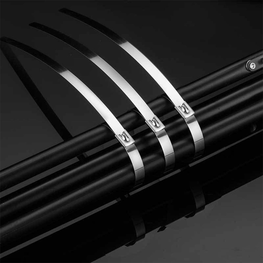 100Pcs 304 Stainless Steel Self-Locking Cable Ties 0.46 cm Wide 15 or 30 cm