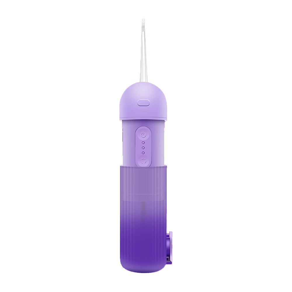 Mini Cordless Water Flosser Teeth Cleaner For Braces with Stretchable 240ML Water Tan
